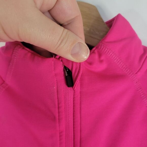 Athletic Long Sleeve Vibrant Pink Sweater - Picture 3 of 10
